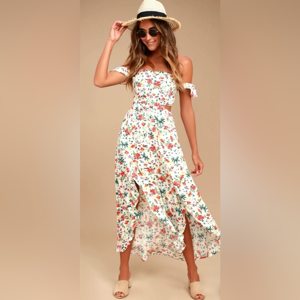 NWT Lush off-the-shoulder Maxi Dress